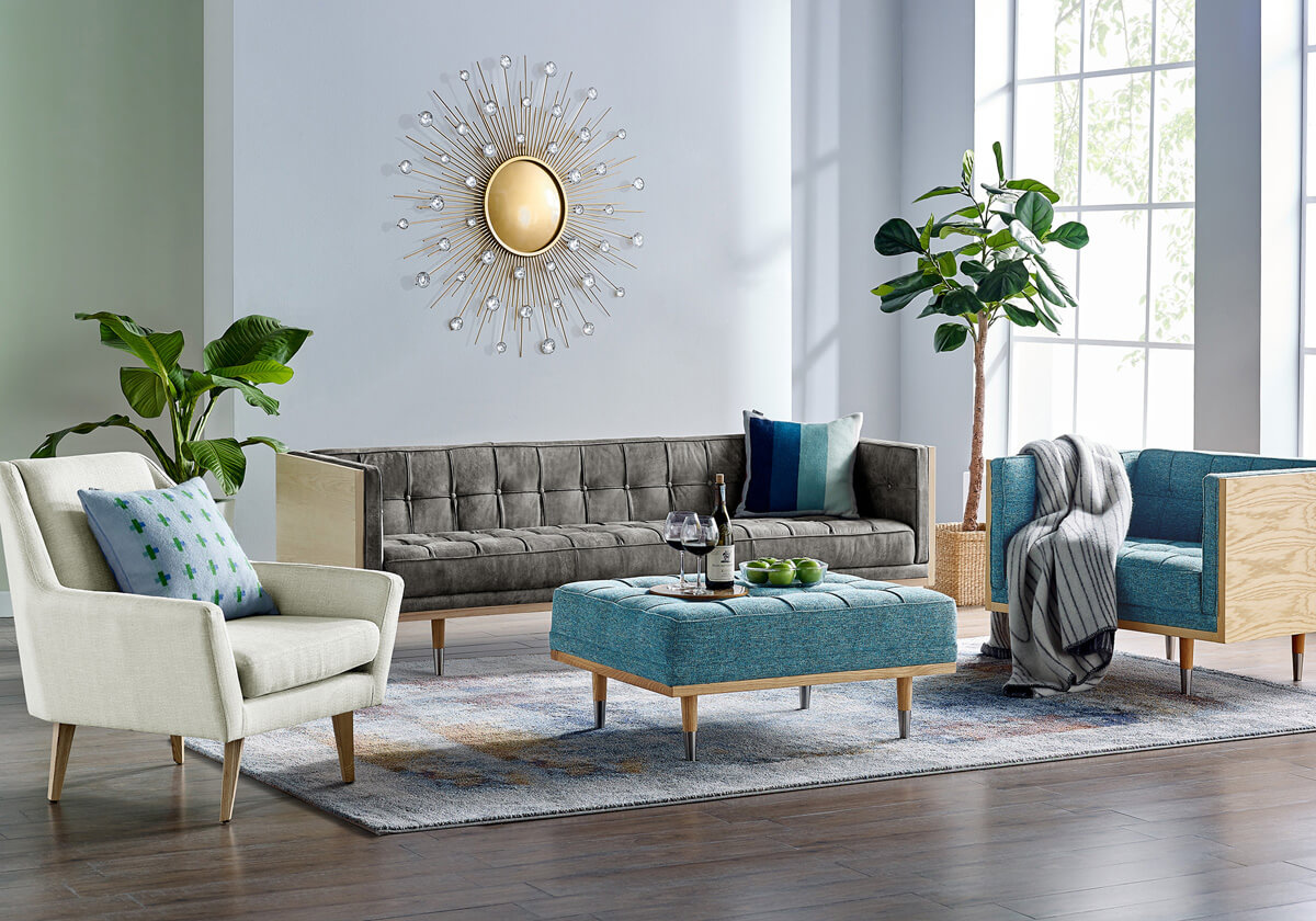 Woodrow Angle Mid Century Modern Sofa