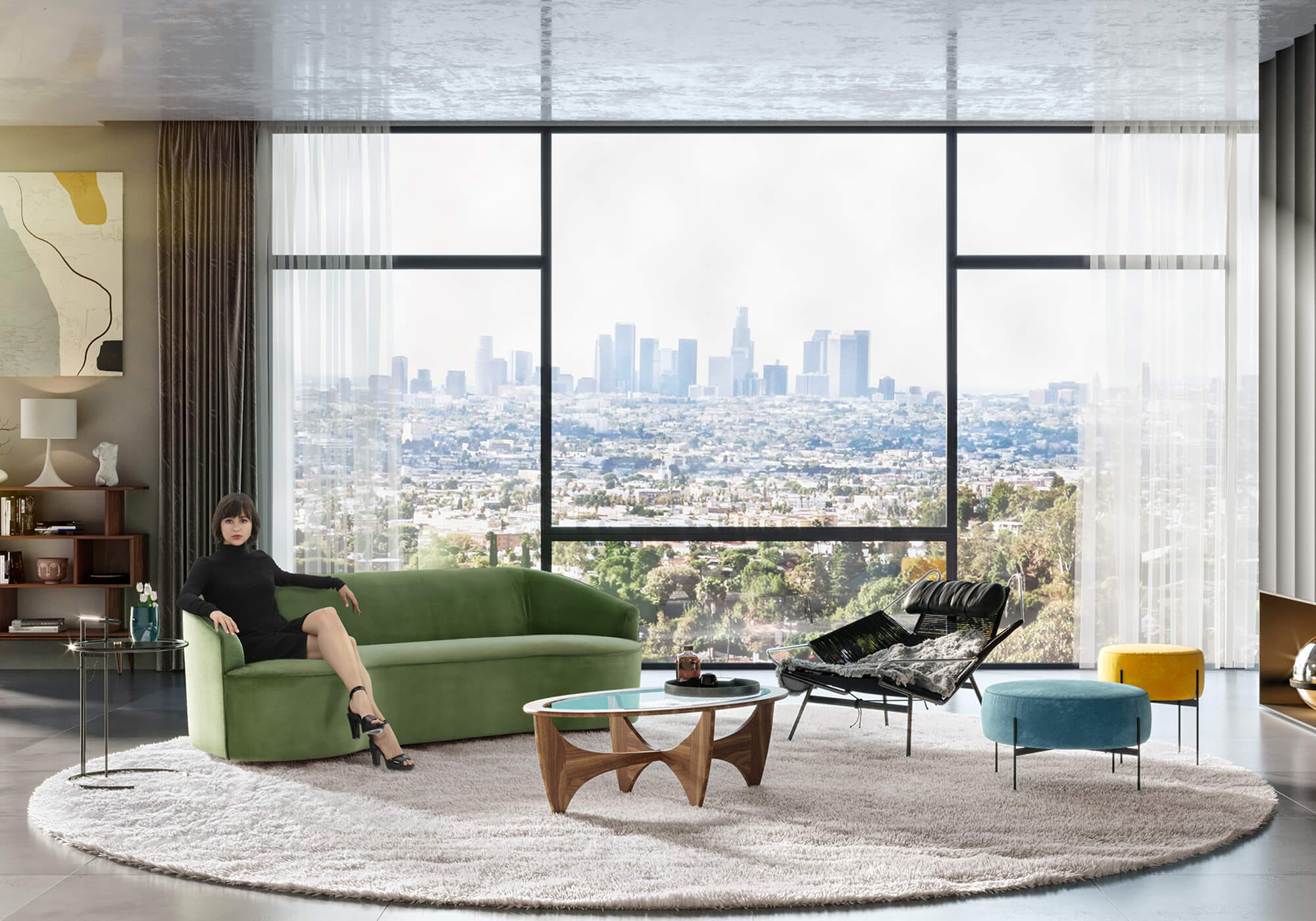 Yasmin Halyard Dream Dot Eileen Mid Centruy Modern Sofa